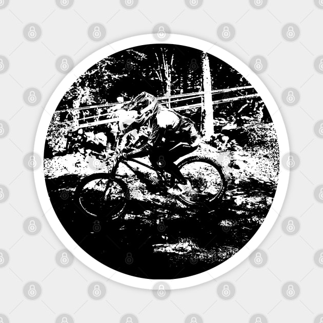 mtb downhill Magnet by rickylabellevie